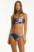 Aloha Low Square Neck Bra - French Navy