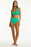 Messina Cross Front Multifit Bra Top - Evergreen