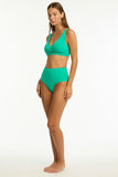 Messina Cross Front Multifit Bra Top - Evergreen