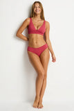 De Luxe Plunge Longline Tri Top - Rouge