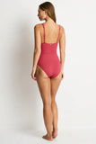 De Luxe Plunge Longline One Piece - Rouge