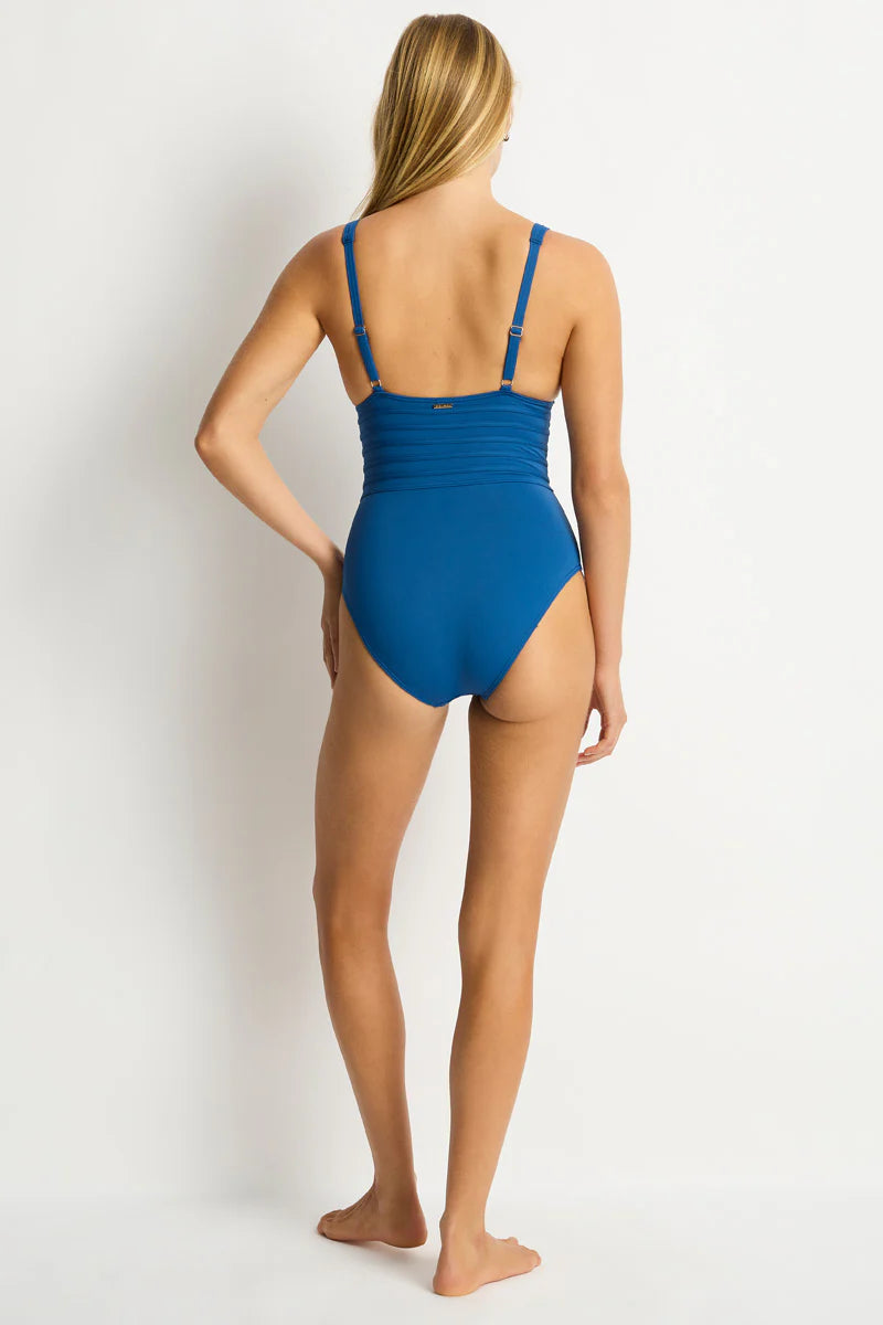 De Luxe Plunge Longline One Piece - Arctic