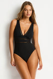 Essentials Spliced One Piece - Black