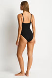 Essentials Spliced One Piece - Black
