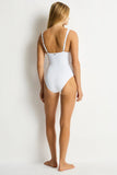 De Luxe Plunge Longline One Piece - White