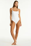 Spinnaker Square Neck One Piece - White