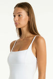 Spinnaker Square Neck One Piece - White