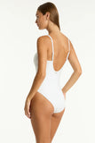 Spinnaker Square Neck One Piece - White