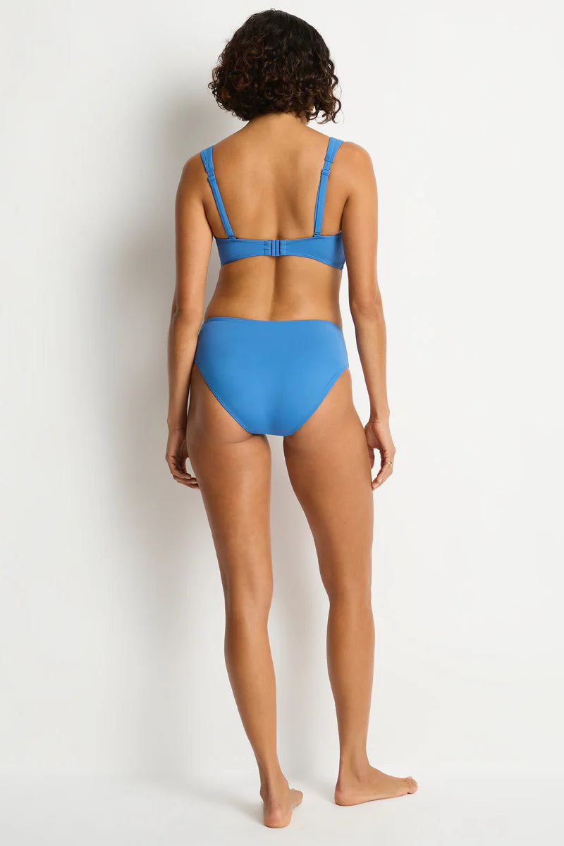 Essentials Edit Cross Front Multifit Bra Top - Denim Blue