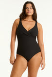 Spinnaker Cross Front One Piece - Black