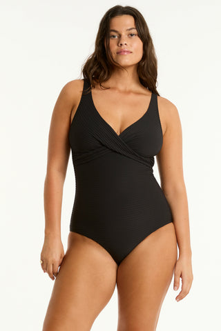 Spinnaker Cross Front One Piece - Black