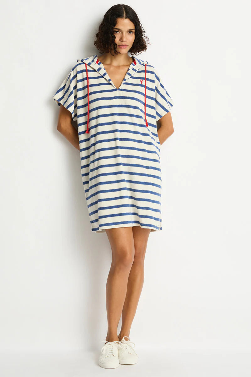 Ahoy Beach Poncho - Denim Blue