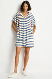 Ahoy Beach Poncho - Denim Blue