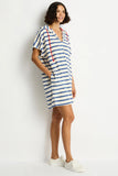 Ahoy Beach Poncho - Denim Blue