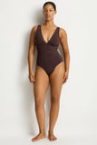 Essentials Edit Spliced One Piece - Cocoa