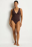 Essentials Edit Spliced One Piece - Cocoa