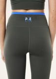 Vita Full Length Legging - Gunmetal/Royal Blue