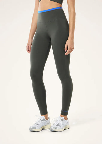 Vita Full Length Legging - Gunmetal/Royal Blue