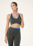 Vita Sports Bra - Gunmetal/Royal Blue