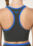 Vita Sports Bra - Gunmetal/Royal Blue