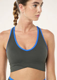 Vita Sports Bra - Gunmetal/Royal Blue