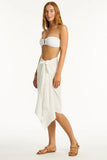 Sunset Frayed Sarong - White