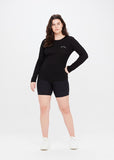 Rib Chrissy Long Sleeve Top - Black