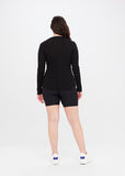 Rib Chrissy Long Sleeve Top - Black