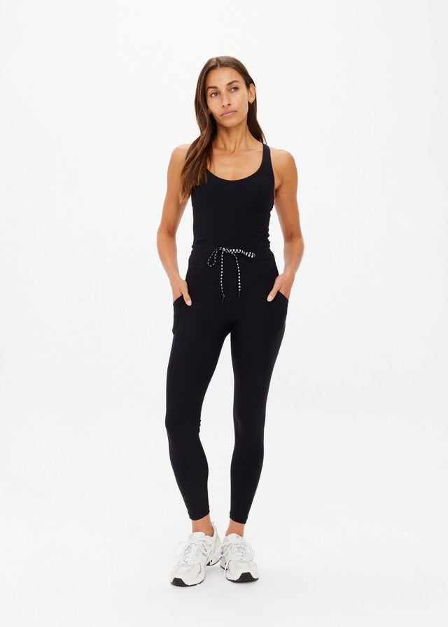 Peached 25" Pocket Midi Pant - Black