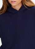 Byron Embossed Logo Hoodie - Navy