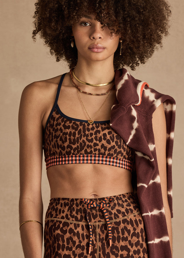 Malawi Badu Crossback Bra - Leopard