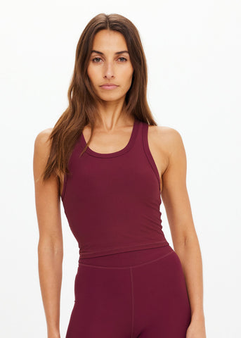 Peached Sophie Crop Top - Bordeaux