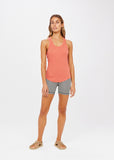 Frankie Rib Tank - Pink Clay