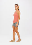 Frankie Rib Tank - Pink Clay