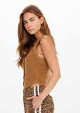 Babylon Button Knit Vest - Tan