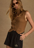 Babylon Button Knit Vest - Tan