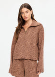 Javan Jones Quarter Zip Sweat - Leopard