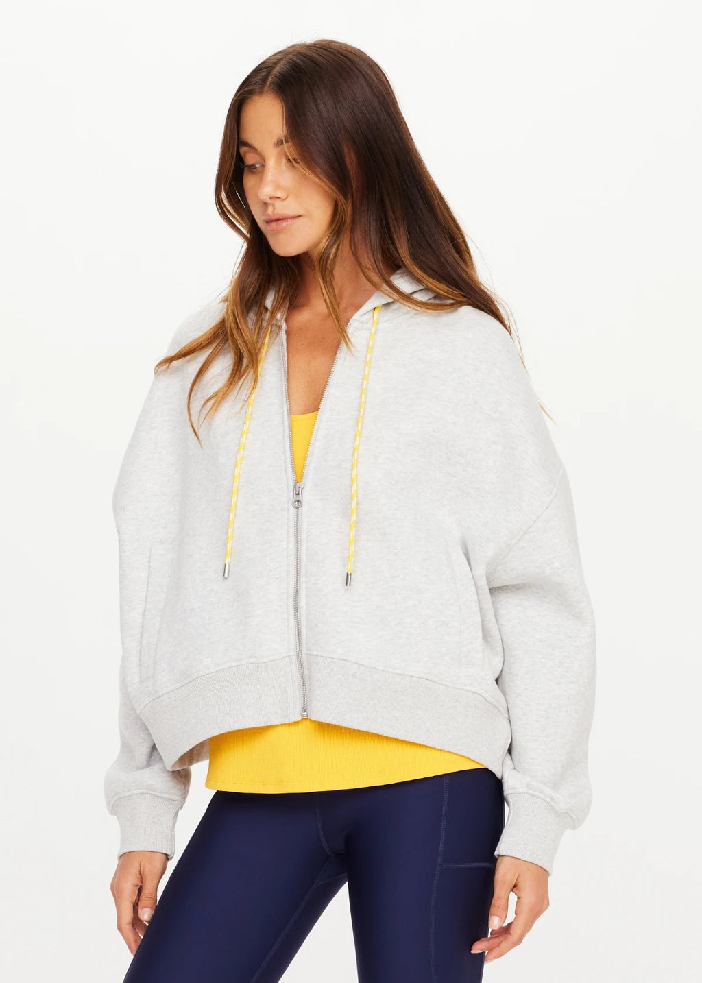 Jude Crop Hoodie - Grey Marle