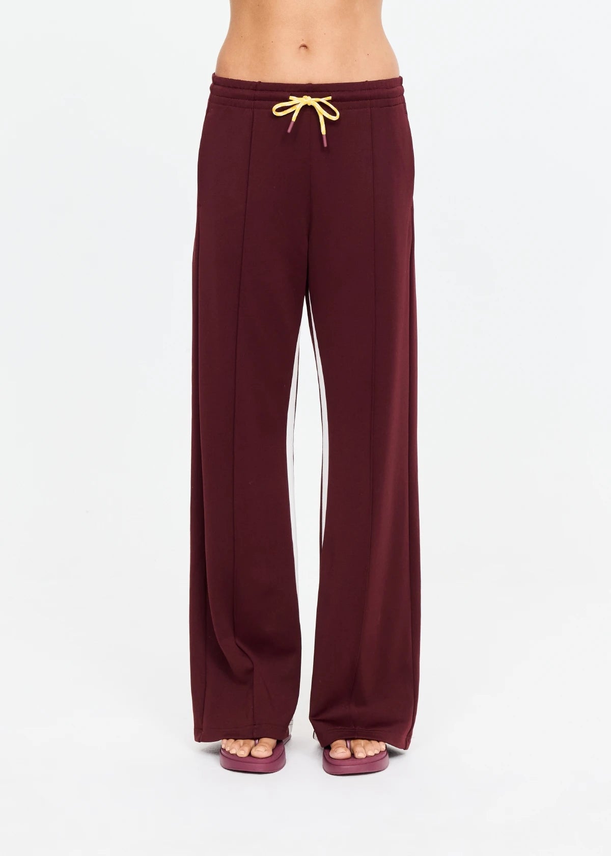 Marnie Panelled Wide Leg Pant - Bordeaux