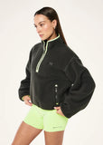 Verde Sherpa Quarter Zip - Caviar/Washed Lime