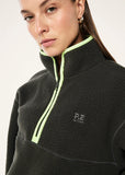Verde Sherpa Quarter Zip - Caviar/Washed Lime