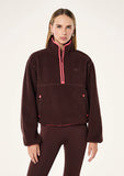 Verde Sherpa Quarter Zip - Mahogany/Diva Pink