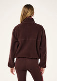 Verde Sherpa Quarter Zip - Mahogany/Diva Pink