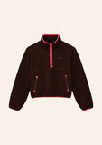 Verde Sherpa Quarter Zip - Mahogany/Diva Pink