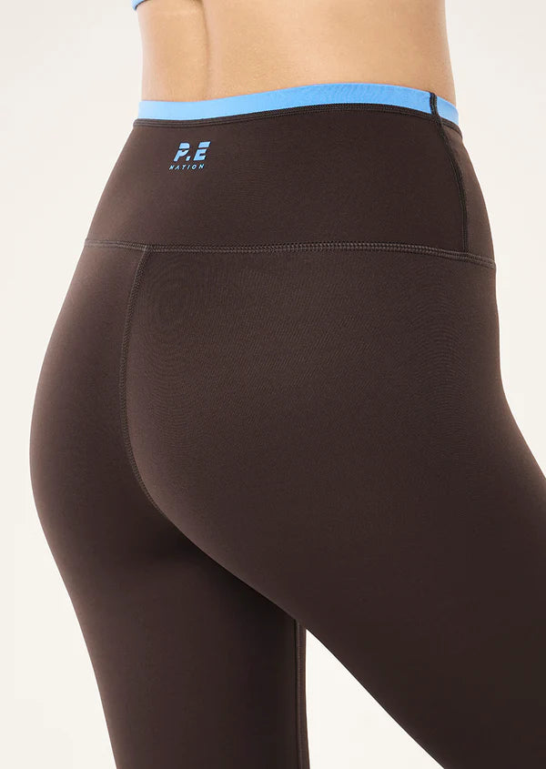 Vita Full Length Legging - Coffee/Marina Blue