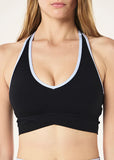 Vita Sports Bra - Black/Heather Blue