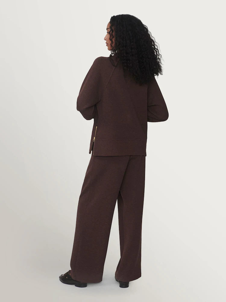 The Extra Wide Leg Pant - Coffee Bean Marl