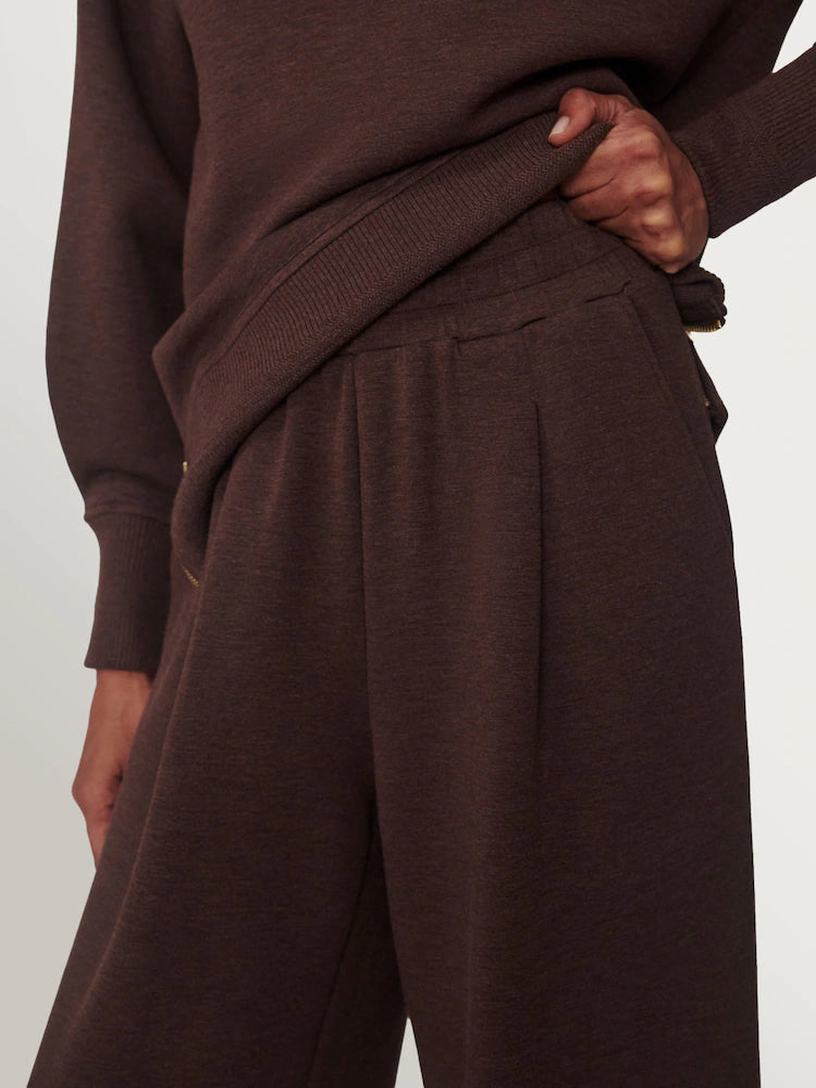 The Extra Wide Leg Pant - Coffee Bean Marl