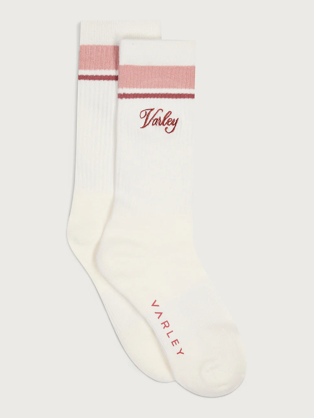 Lamar Club Stripe Sock - Egret/Pale Mauve/Dusty Rose