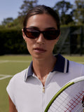 Nico Court Dress - White/Blue Nigths